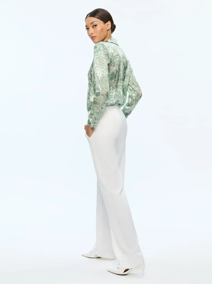 Tops Women Alice Olivia Eloise Button Down Vanity Pistachio
