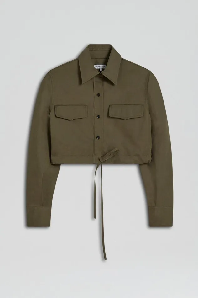Tops Women Scanlan Theodore CROP CARGO SHIRT Jungle
