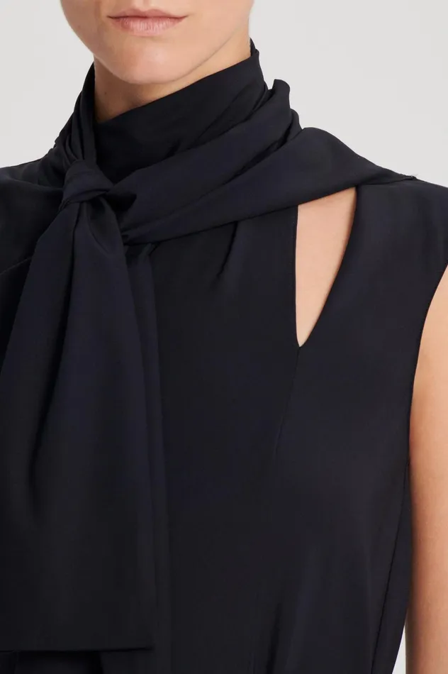 Tops Women Scanlan Theodore SILK CRAVAT TANK Navy