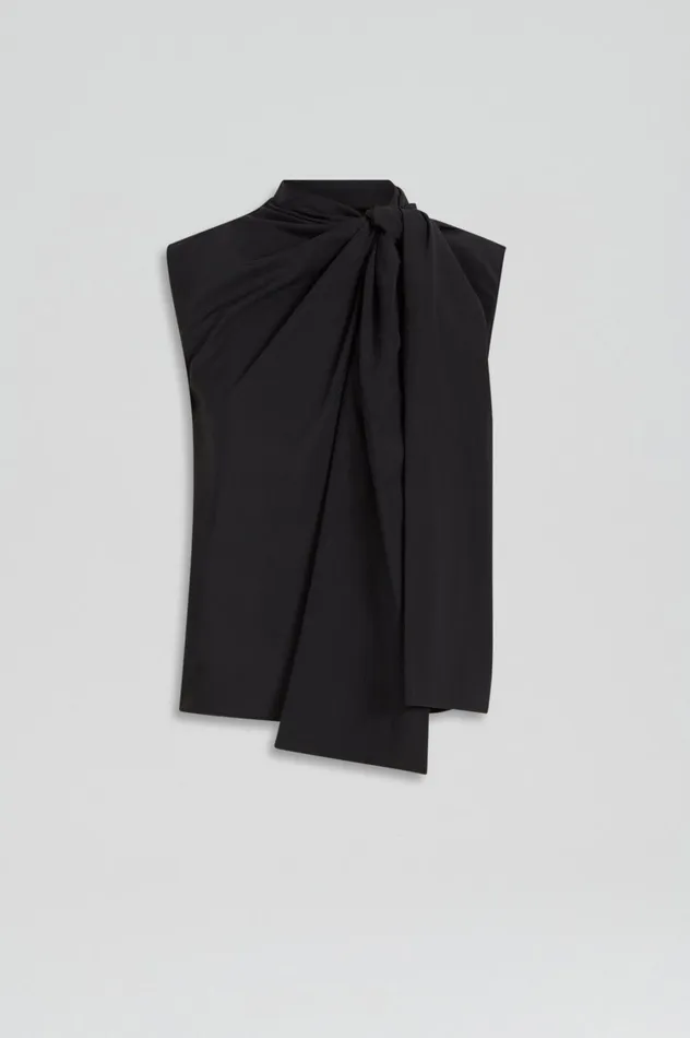 Tops Women Scanlan Theodore SILK CRAVAT TANK Navy