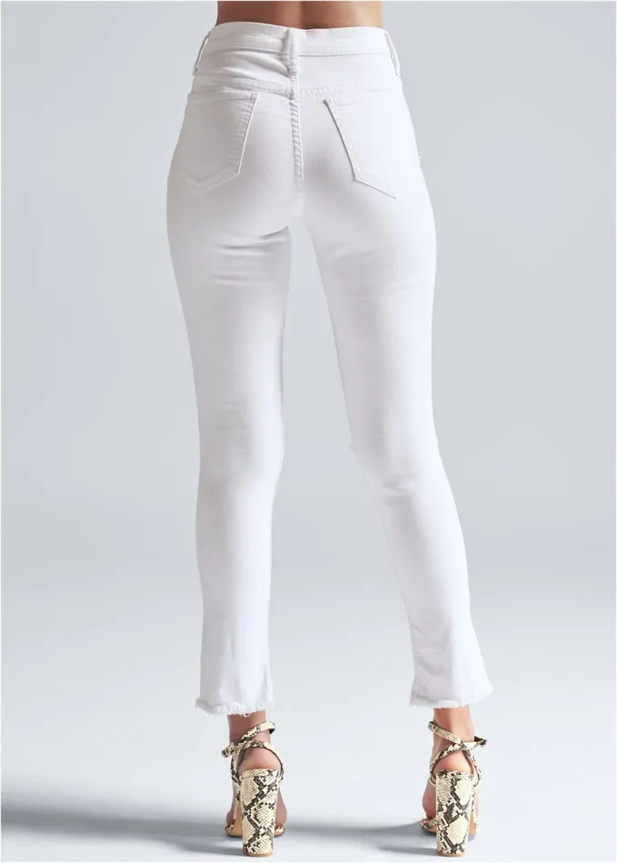 TRIANGLE HEM JEANS White Women VENUS Skinny