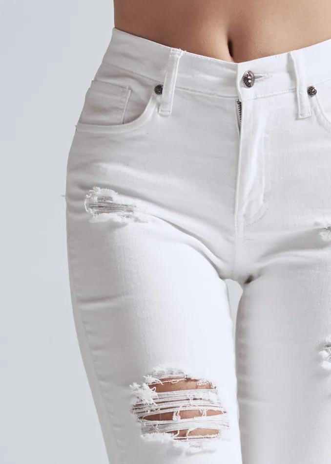 TRIANGLE HEM JEANS White Women VENUS Skinny