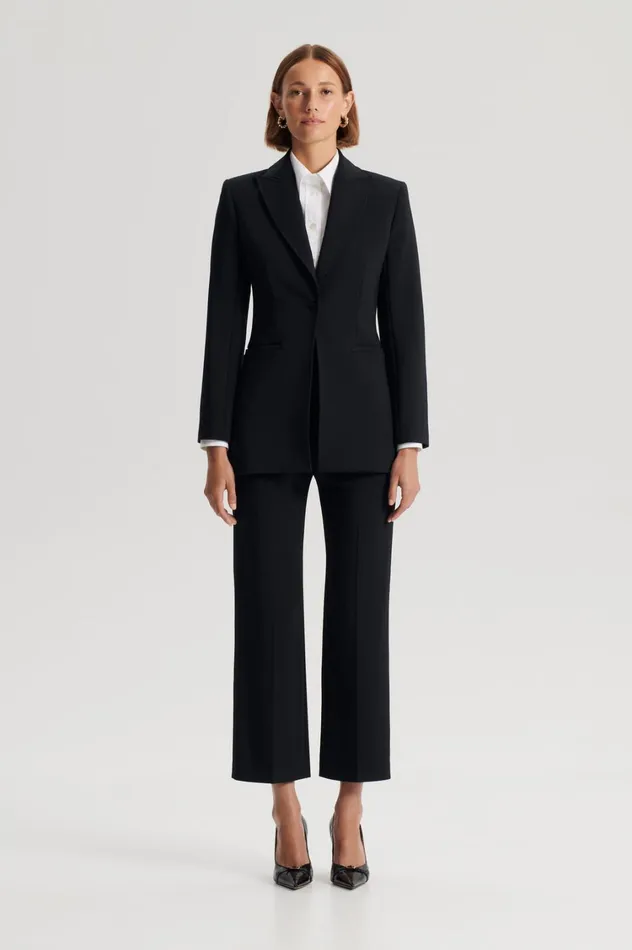 Trousers Women Scanlan Theodore TAILORED CROP HIGH WAIST TROUSER Black