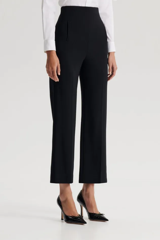 Trousers Women Scanlan Theodore TAILORED CROP HIGH WAIST TROUSER Black Trousers Women Scanlan Theodore TAILORED CROP HIGH WAIST TROUSER Black