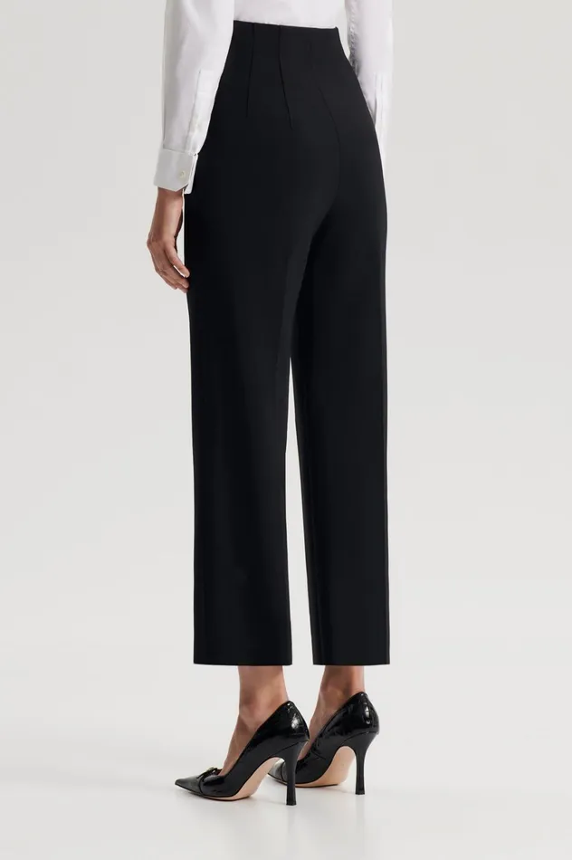 Trousers Women Scanlan Theodore TAILORED CROP HIGH WAIST TROUSER Black Trousers Women Scanlan Theodore TAILORED CROP HIGH WAIST TROUSER Black
