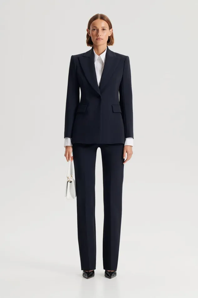 Trousers Women Scanlan Theodore TAILORED SLIM TROUSER Navy