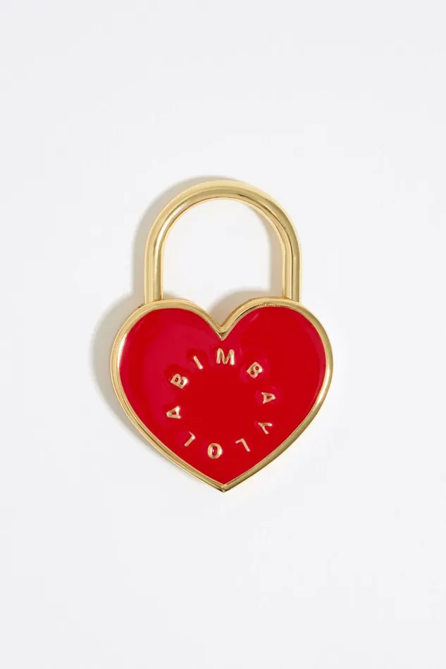 Twotone Metal Padlock Key Ring Red Women Bimba Y Lola Key Rings