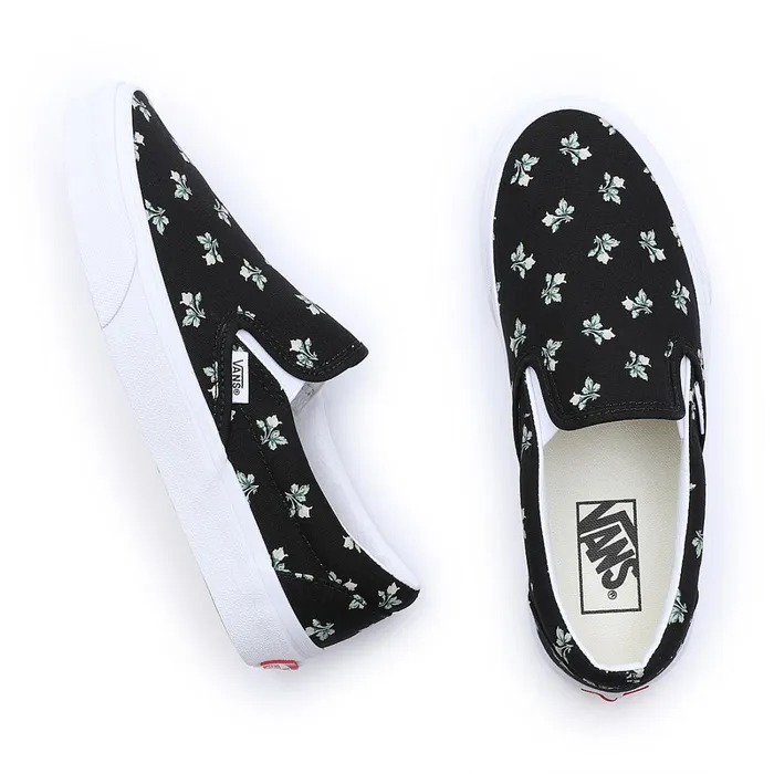 Vans Classics Men Floral Classic SlipOn Shoes Black