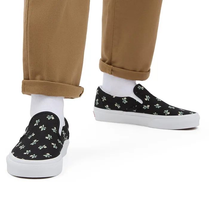 Vans Classics Men Floral Classic SlipOn Shoes Black