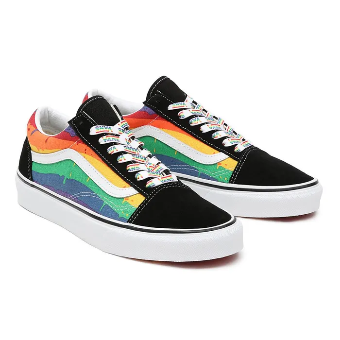 Vans Classics Men Rainbow Drip Old Skool Shoes Black Multicolour