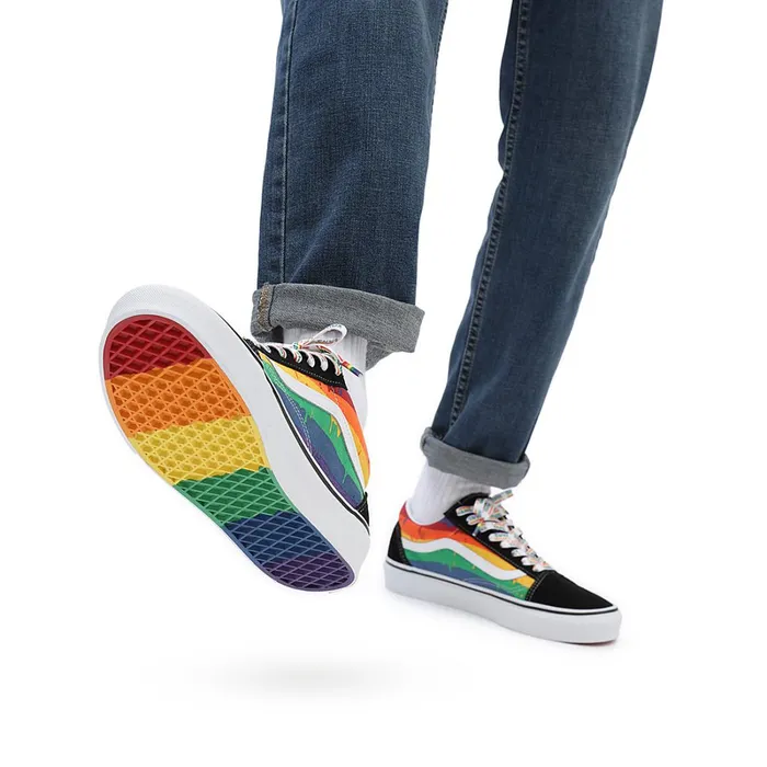 Vans Classics Men Rainbow Drip Old Skool Shoes Black Multicolour
