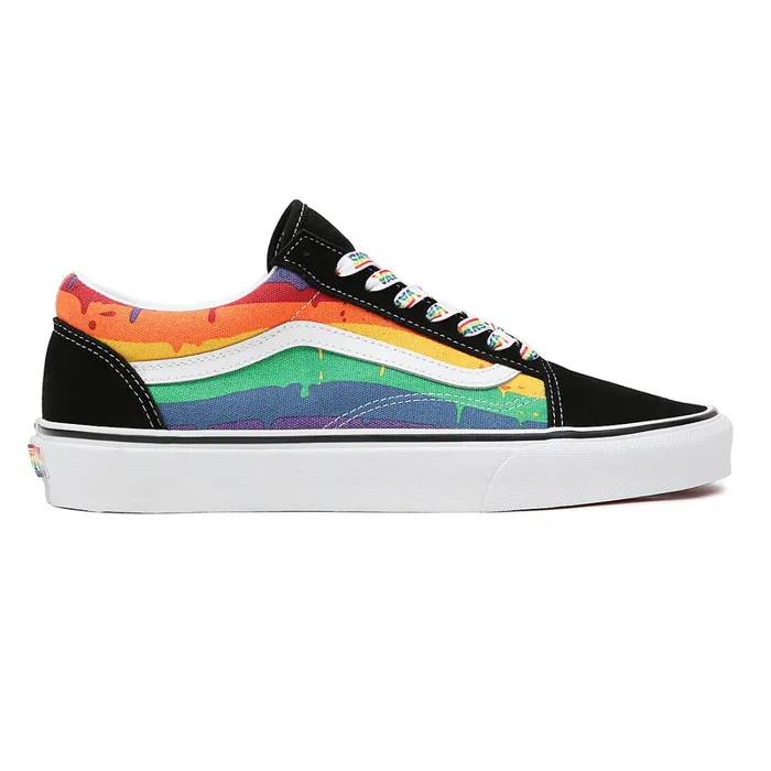 Vans Classics Men Rainbow Drip Old Skool Shoes Black Multicolour
