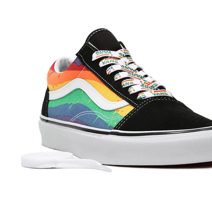 Vans Classics Men Rainbow Drip Old Skool Shoes Black Multicolour