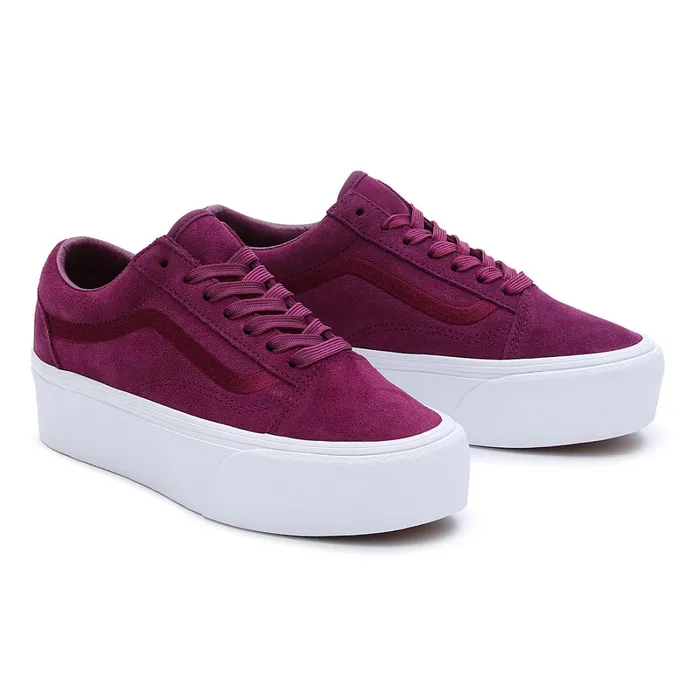 Vans Classics Women Old Skool Stackform Mono Embroidery Shoes Purple