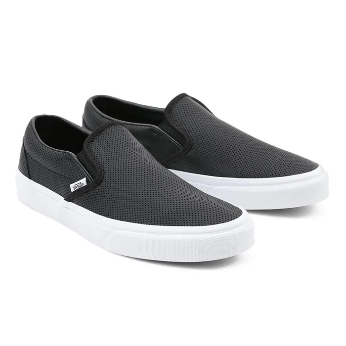 Vans Classics Women Perf Leather Classic SlipOn Shoes Black