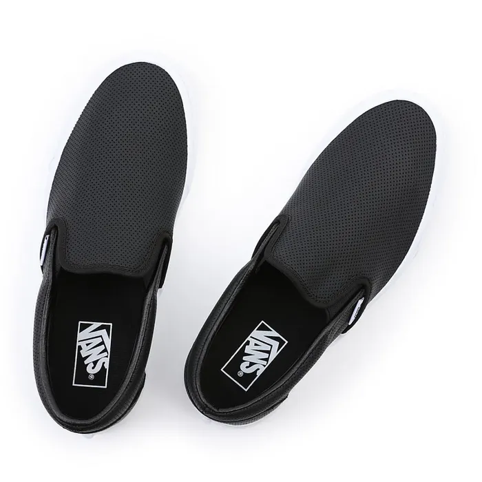 Vans Classics Women Perf Leather Classic SlipOn Shoes Black