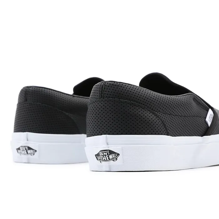 Vans Classics Women Perf Leather Classic SlipOn Shoes Black