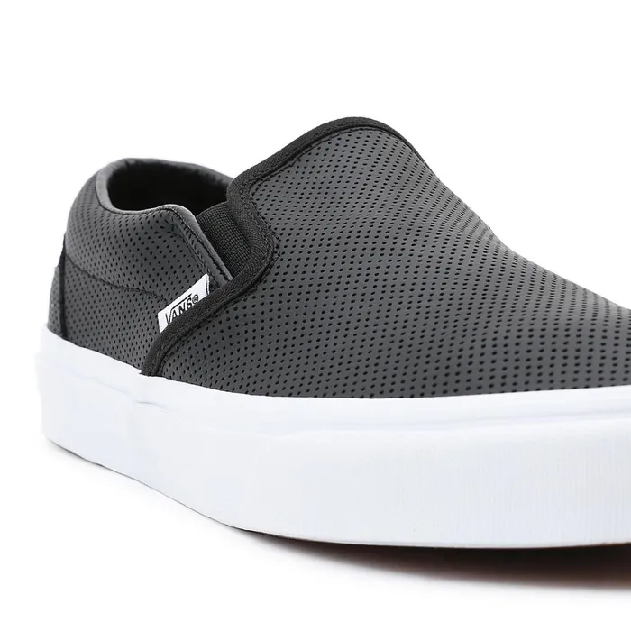 Vans Classics Women Perf Leather Classic SlipOn Shoes Black