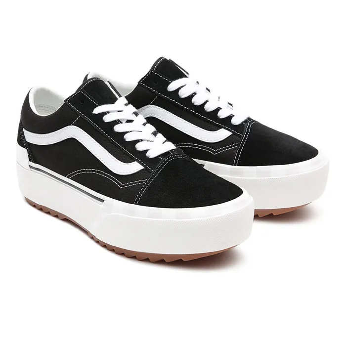 Vans Classics Women SuedeCanvas Old Skool Stacked Shoes Black
