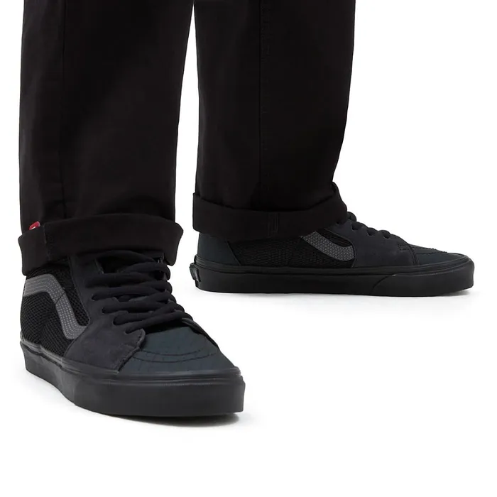 Vans HiTop Shoes Women Ballistic Mix Sk8Hi Shoes Black