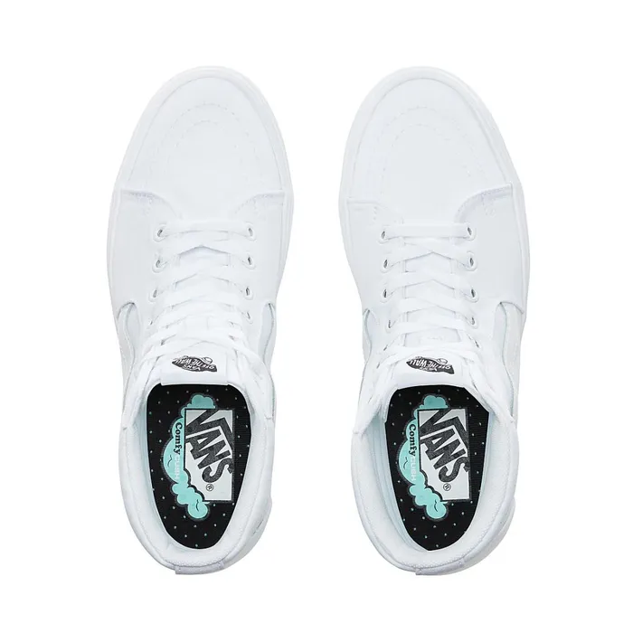 Vans HiTop Shoes Women Classic Comfycush Sk8Hi Shoes White