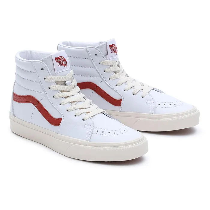 Vans HiTop Shoes Women Vintage Pop Sk8Hi Shoes Red