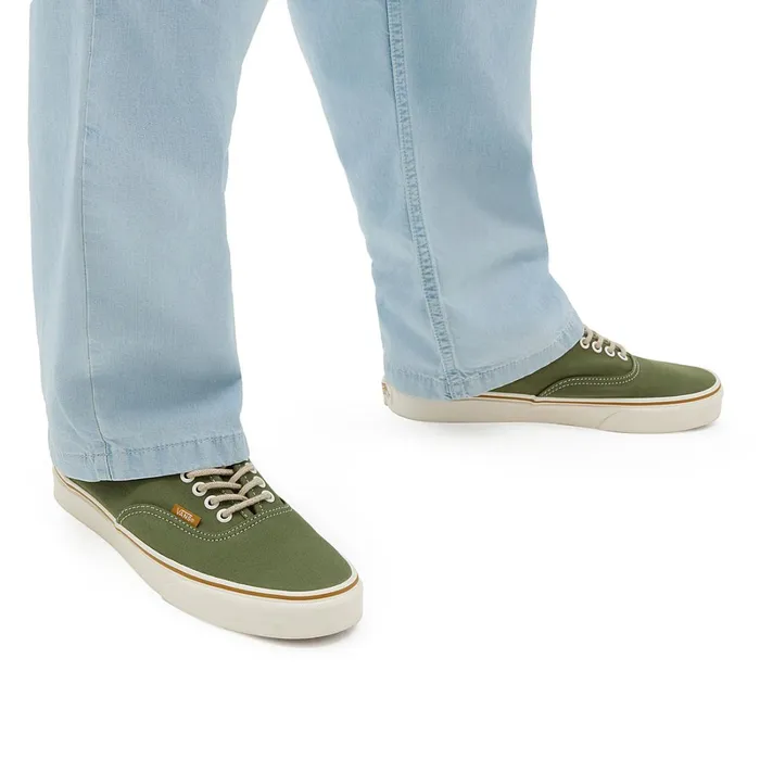 Vans Lowtop Shoes Women Authentic Embroidered Check Shoes Green