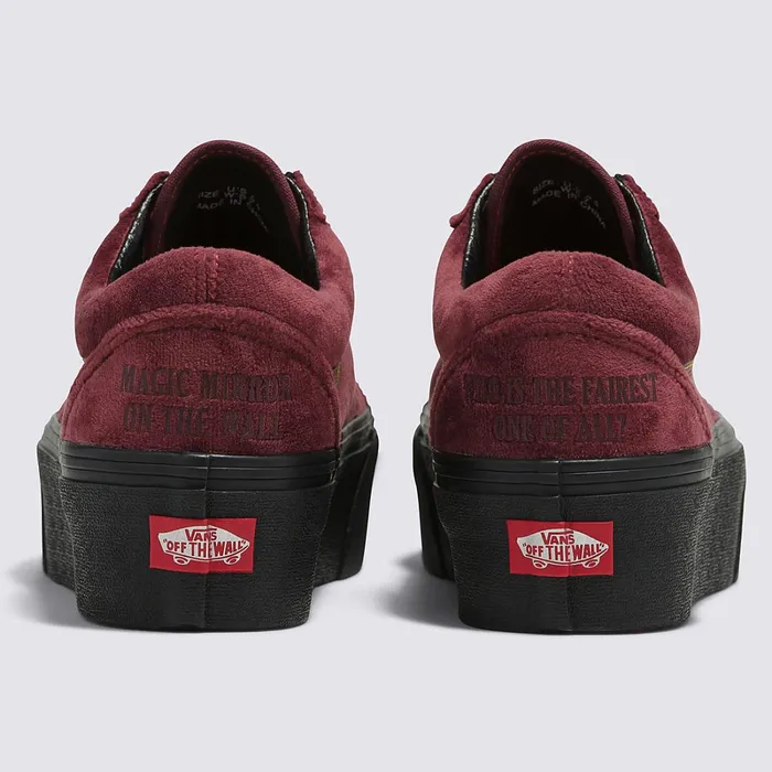 Vans Lowtop Shoes Women Disney X Old Skool Stackform Shoes Red