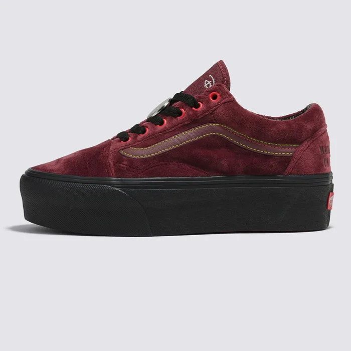 Vans Lowtop Shoes Women Disney X Old Skool Stackform Shoes Red