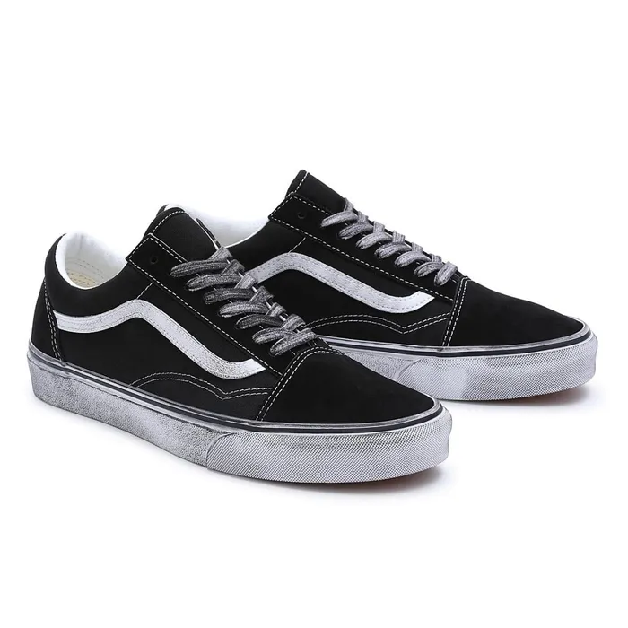 Vans Lowtop Shoes Women Stressed Old Skool Shoes Black