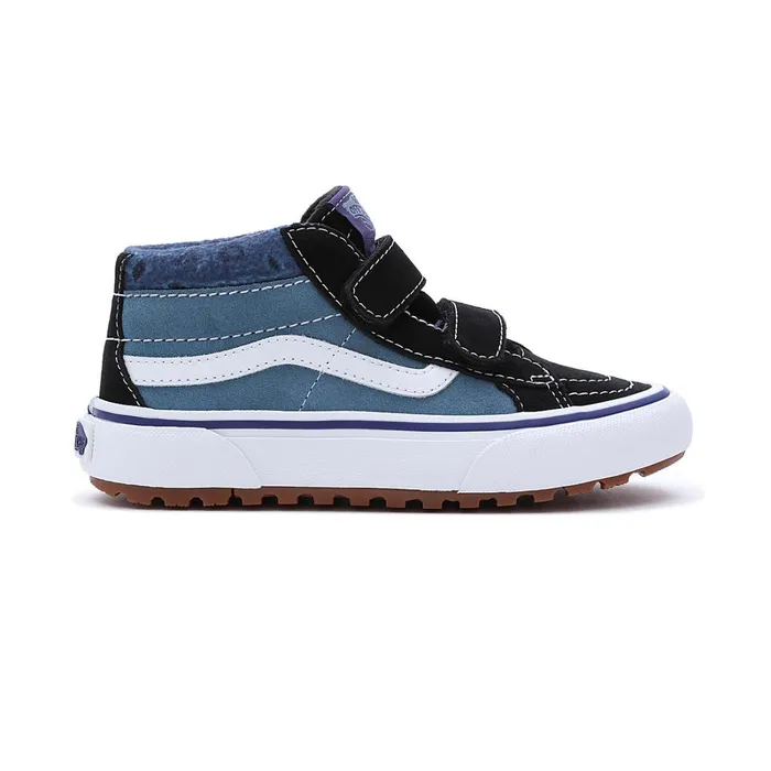 Vans MTE Shoes Kids Paisley Sk8Mid Reissue MTE1 Hook And Loop Shoes 48 Years Blue Black