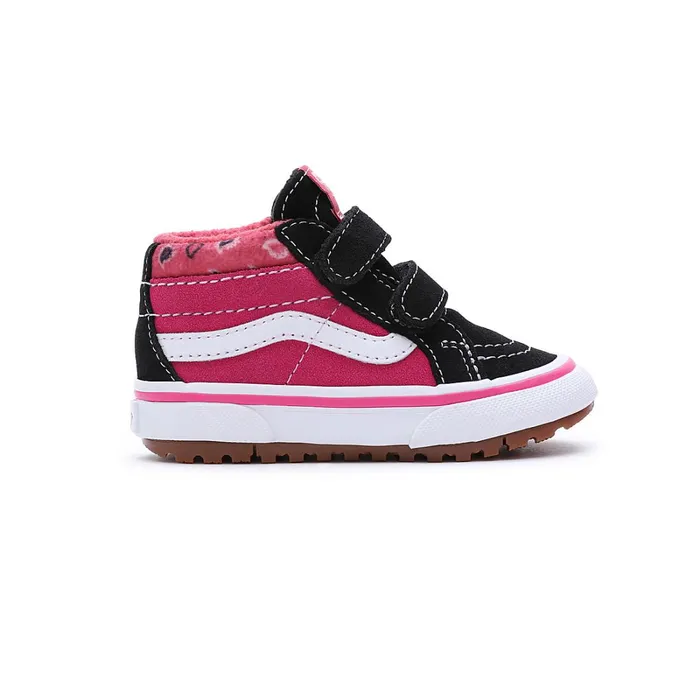 Vans MTE Shoes Kids Toddler Paisley Sk8Mid Reissue MTE1 Hook And Loop Shoes 14 Years Black Pink