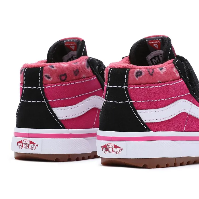 Vans MTE Shoes Kids Toddler Paisley Sk8Mid Reissue MTE1 Hook And Loop Shoes 14 Years Black Pink