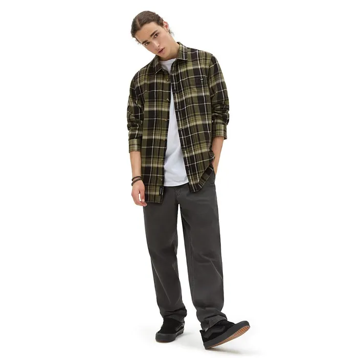 Vans Shirts Men Peddington Long Sleeve Woven Shirt Black
