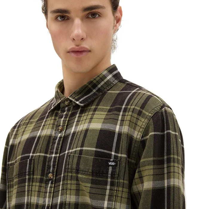 Vans Shirts Men Peddington Long Sleeve Woven Shirt Black