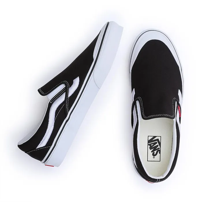 Vans Slipon Shoes Women Classic SlipOn 138 Sidestripe Shoes Black