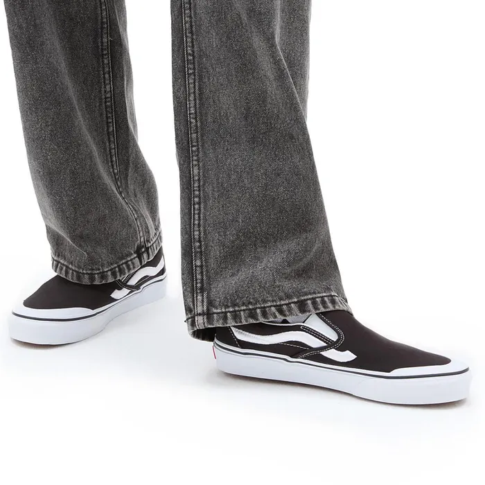 Vans Slipon Shoes Women Classic SlipOn 138 Sidestripe Shoes Black
