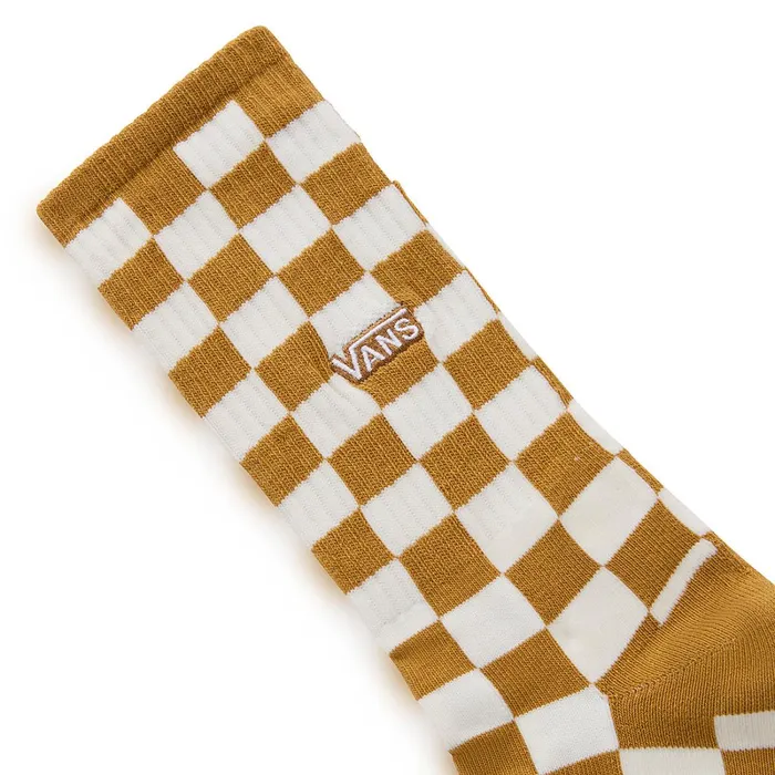 Vans Socks Men Checkerboard Crew Socks 1 Pair Brown