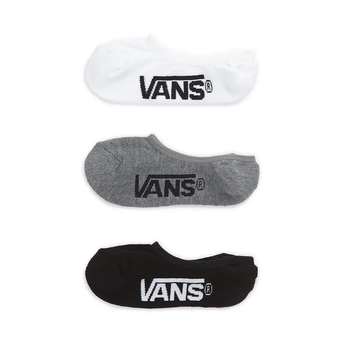 Vans Socks Men Classic Super No Show Socks 3 Pairs Black Grey