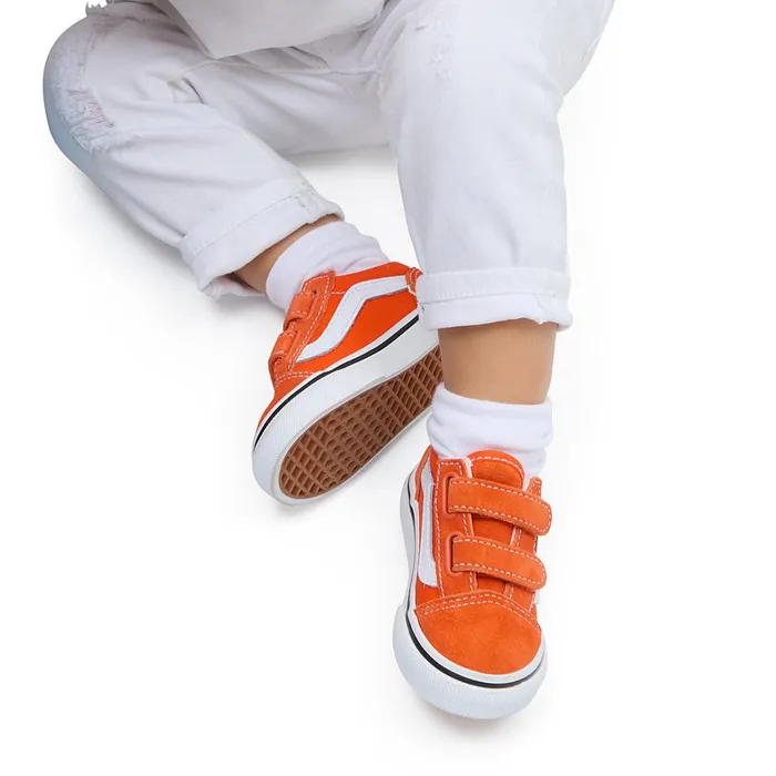 Vans Toddler Shoes 14 Years Kids Toddler Old Skool Hook And Loop Shoes 14 Years Orange