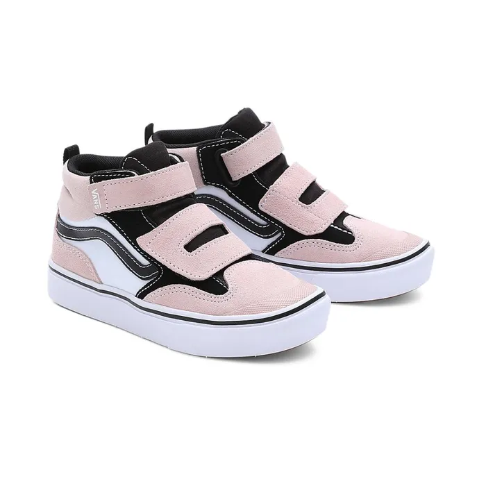 Vans View All Kids ComfyCush New Skool Mid Hook And Loop Shoes 48 Years Pink
