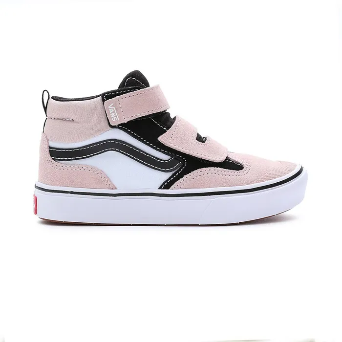 Vans View All Kids ComfyCush New Skool Mid Hook And Loop Shoes 48 Years Pink