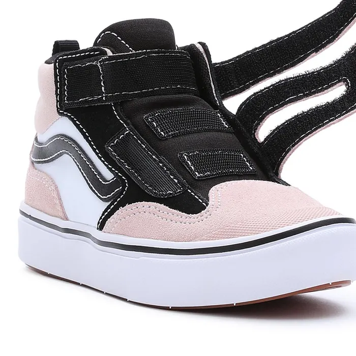Vans View All Kids ComfyCush New Skool Mid Hook And Loop Shoes 48 Years Pink