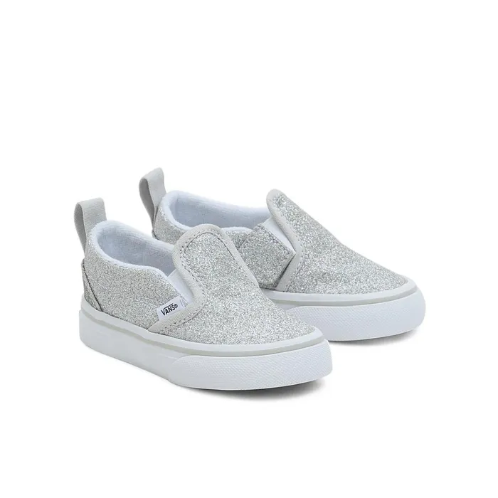 Vans View All Kids Toddler SlipOn Hook And Loop Glitter Shoes 14 Years Grey