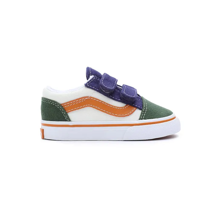 Vans View All Kids Toddler Twill Block Old Skool Hook And Loop Shoes 14 Years Multicolour