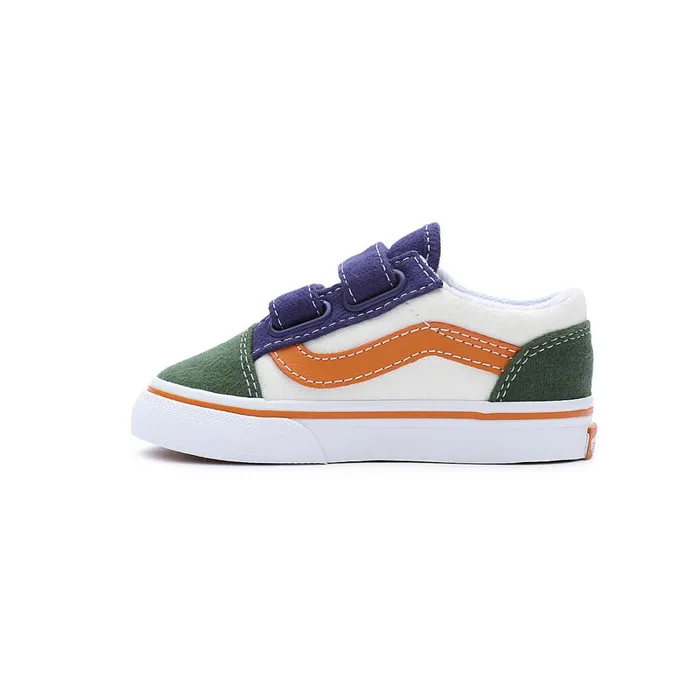 Vans View All Kids Toddler Twill Block Old Skool Hook And Loop Shoes 14 Years Multicolour