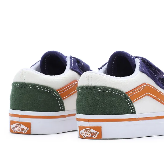 Vans View All Kids Toddler Twill Block Old Skool Hook And Loop Shoes 14 Years Multicolour