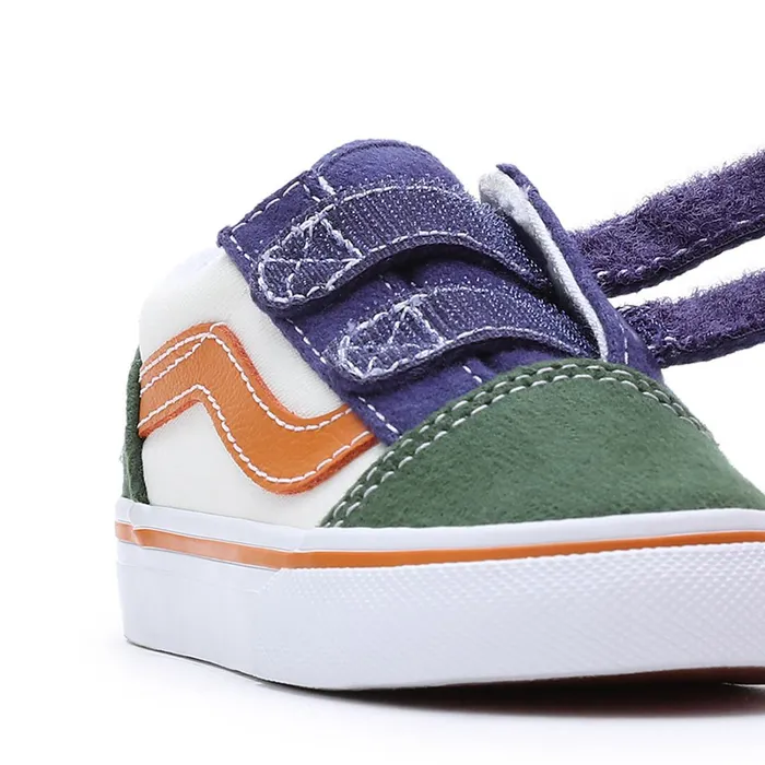 Vans View All Kids Toddler Twill Block Old Skool Hook And Loop Shoes 14 Years Multicolour