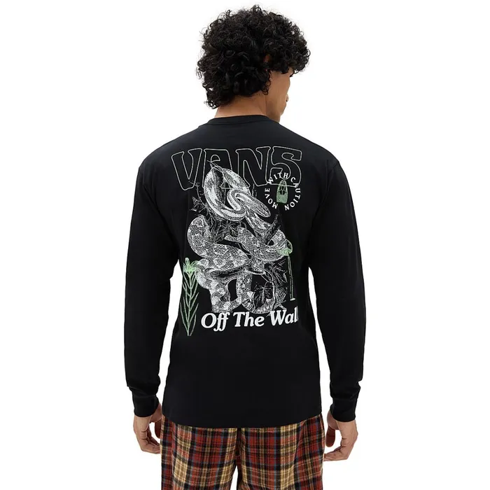 Vans View All Men Distorted Snake Long Sleeve TShirt Black