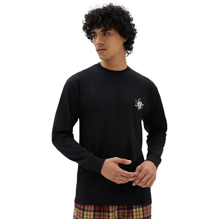 Vans View All Men Distorted Snake Long Sleeve TShirt Black